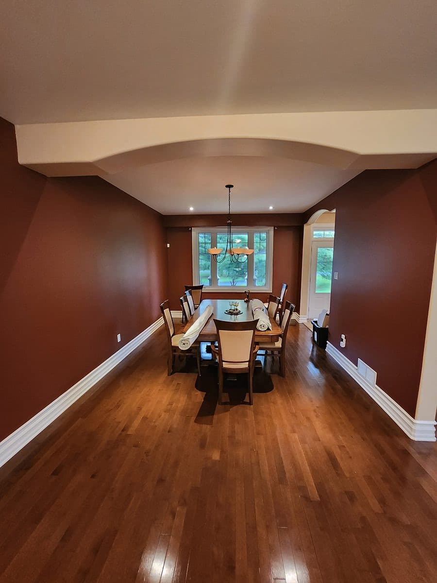 Ottawa dining room before painting - dated walls and trim