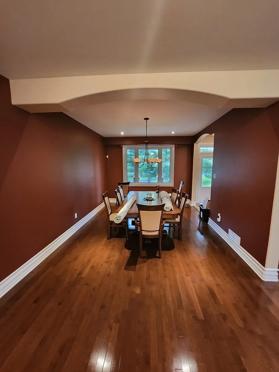 Ottawa dining room before painting - dated walls and trim